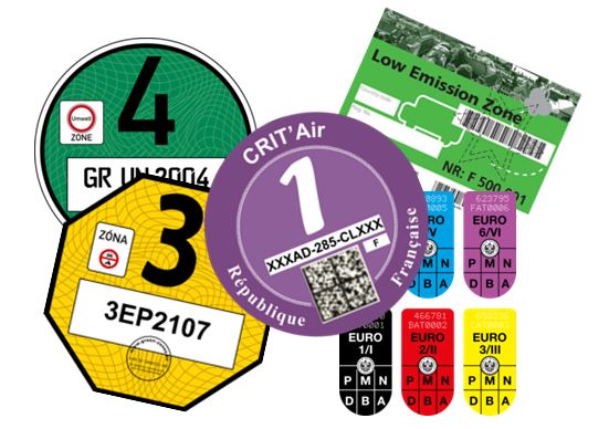 Distintivos ecógicos para viajar por Europa
